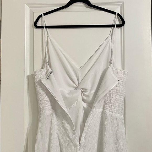 Abercrombie & Fitch White Crinkle Textured Twist-front Mini Dress X-Large Tall - Picture 7 of 14